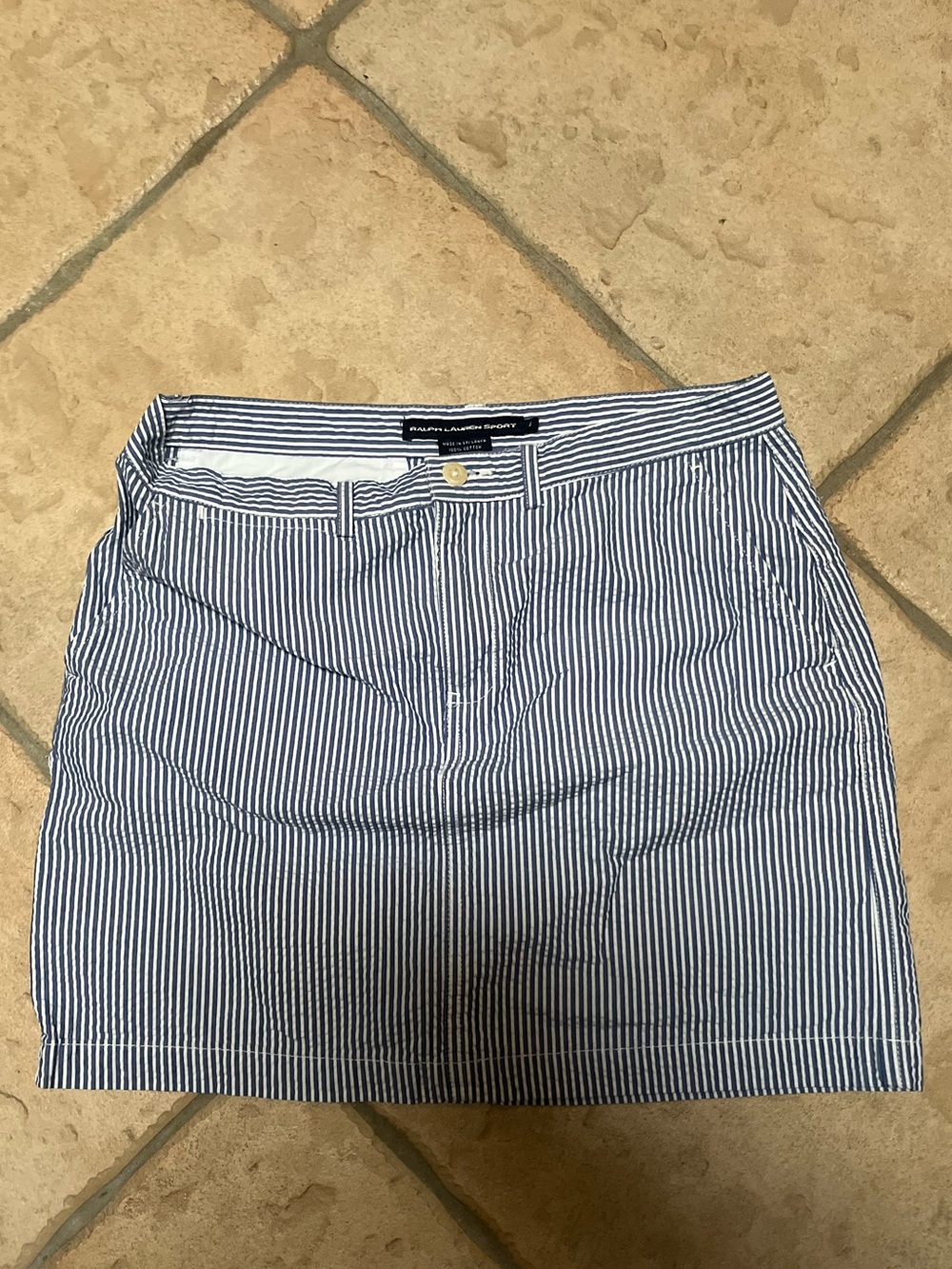Ralph Lauren Blue and White Striped Mini Skirt